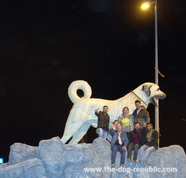 The monument to the kangal dog at the same nametown Kangal in Turkey